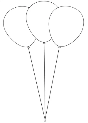 Página para Colorir Página para Colorir com Balões para Crianças