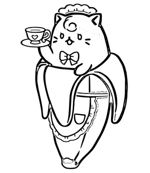 Página para Colorir Bananya Empregada