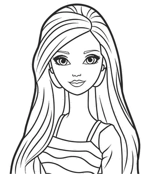 Página para Colorir Boneca Barbie Adorável