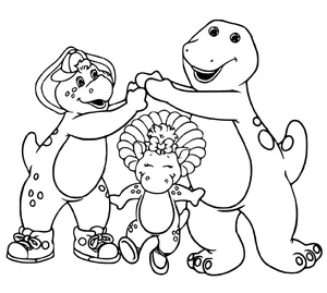 Página para Colorir Página para Colorir do Barney e Amigos para Imprimir Grátis