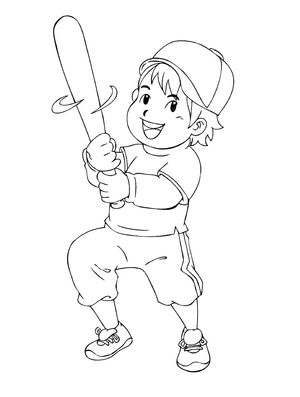 Página para Colorir de Beisebol