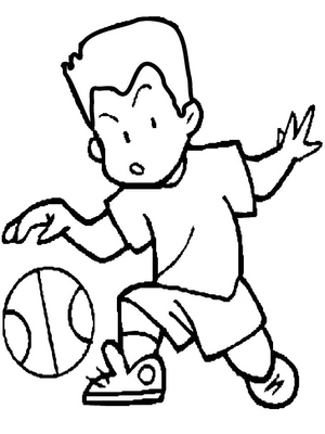 Um Menino Jogando Basquete