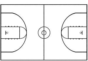 Página para Colorir de Quadra de Basquete
