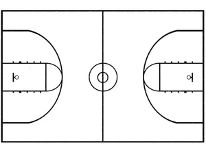 Página para Colorir Página para Colorir de Quadra de Basquete