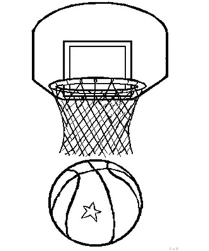 Página para Colorir: Tema Esportes de Basquete