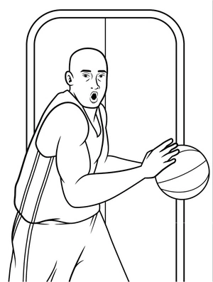 Página para Colorir Jogador de Basquete Habilidoso