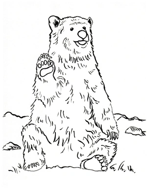 Página para Colorir Urso-pardo Sentado