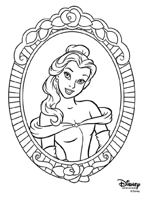 Página para Colorir Princesa Bela Deslumbrante
