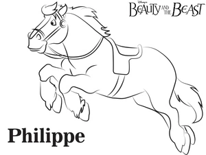 Página para Colorir Philippe de A Bela e a Fera