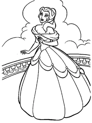 Página para Colorir Página para Colorir da Princesa Bela