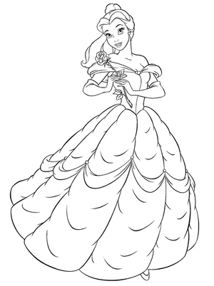 Página para Colorir Princesa Bela da Disney