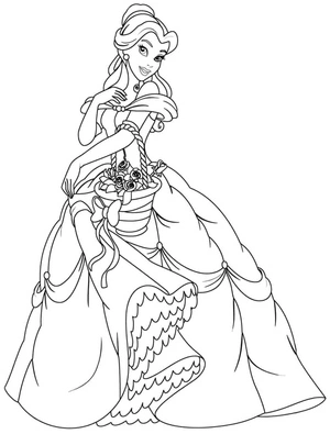 Página para Colorir Princesa Bela, a Princesa Incrível