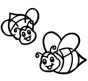 Página para Colorir Um Par de Abelhas