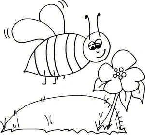 Página para Colorir Abelha e Flor