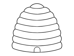 Página de Colorir Ninho Básico de Abelha
