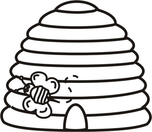 Página para Colorir Página para Colorir de Abelha e Colmeia