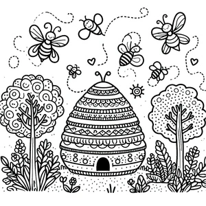 Página para Colorir Maravilha da Colmeia