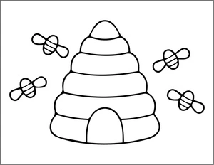 Página para Colorir Página para Colorir de Colmeia para Imprimir
