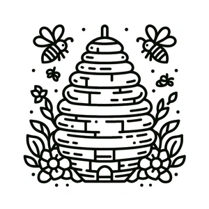 Página para Colorir Design de Colmeia para Imprimir
