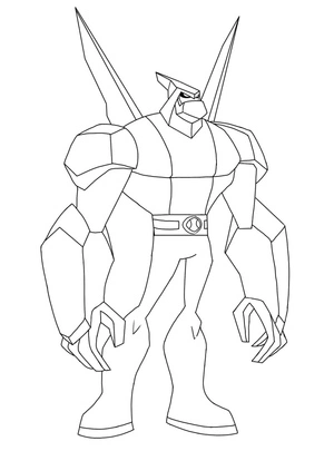 Página para Colorir Diamondhead de Ben 10