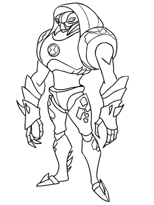 Página para Colorir Perigo Aquático da série Ben 10