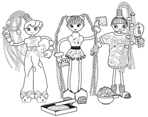 Página para Colorir Meninas chamadas Betty Spaghetty