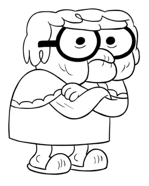 Página para Colorir Alice Green: Uma Personagem Rabugenta e Mal-Humorada