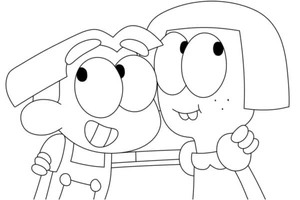 Página para Colorir Página para Colorir: Cricket e Tilly Curtindo a Grama Verde
