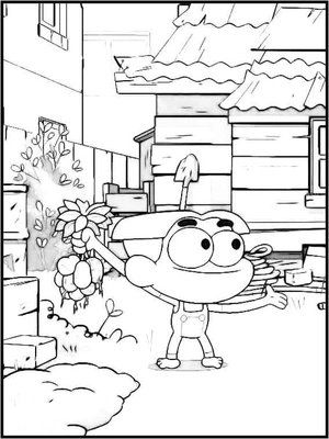 Página para Colorir Grilo Colhe uma Colheita Abundante