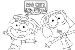 Página para Colorir Cricket Green e Tilly para Colorir
