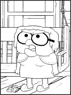 Página para Colorir Vovó Alice Green Simples