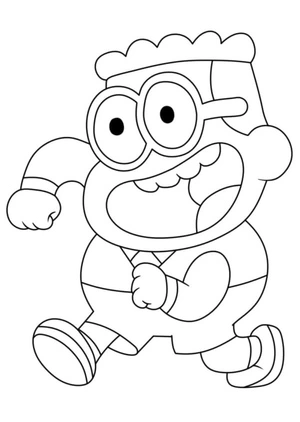 Página para Colorir Figura Brincalhona em Movimento
