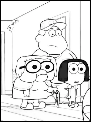 Página para Colorir Tilly, Billy e Alice Green