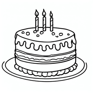 Página para colorir de bolo de aniversário de 4 anos