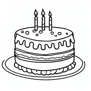 Página para Colorir Página para colorir de bolo de aniversário de 4 anos