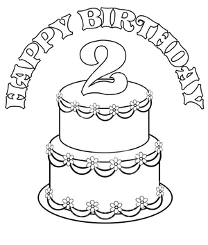 Bolo de Aniversário e o Número 2