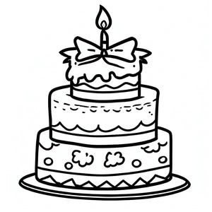 Página para Colorir Página para Colorir Bolo de Aniversário - Folha 3