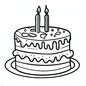 Bolo com Duas Velas de Aniversário