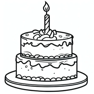 Página para Colorir Página para Colorir 5: Bolo de Aniversário