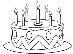 Página para Colorir Página para Colorir: Bolo de Aniversário Infantil