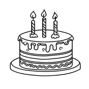 Página para Colorir Página para Colorir de Bolo de Aniversário