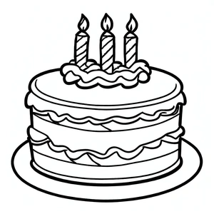 Página para Colorir Página de Colorir de Bolo de Aniversário para Imprimir Grátis