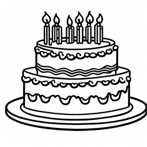 Ilustração de Bolo de Aniversário