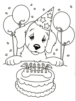 Filhote com Bolo de Aniversário