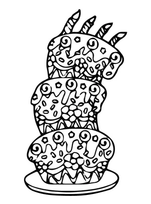 Página para Colorir Bolo de Aniversário Engraçado