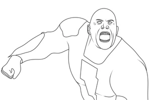 Personagem furioso, página de colorir média Black Adam, impressão gratuita