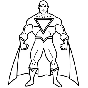 Black Adam de pé, página de colorir média Black Adam, grátis para imprimir