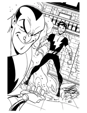 Black Adam sorrindo, página de colorir detalhada Black Adam, impressão gratuita