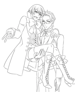 Página para Colorir Alois e Claude de Black Butler