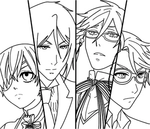 Página para Colorir Personagens de Black Butler